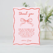 Merry Little Baby Shower Hand Drawn Bow Thank You Bedankkaart (Staand voorkant)