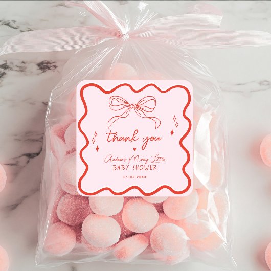 Merry Little Baby Shower Hand Drawn Christmas Vierkante Sticker