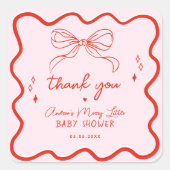 Merry Little Baby Shower Hand Drawn Christmas Vierkante Sticker (Voorkant)