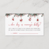 Merry Little Baby shower Hoe groot is de buik van  Informatiekaartje (Voorkant)