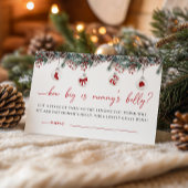 Merry Little Baby shower Hoe groot is de buik van  Informatiekaartje