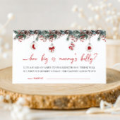 Merry Little Baby shower Hoe groot is de buik van  Informatiekaartje