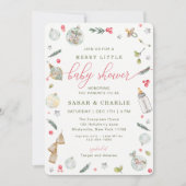 Merry Little Baby shower Holiday Invitation Kaart (Voorkant)