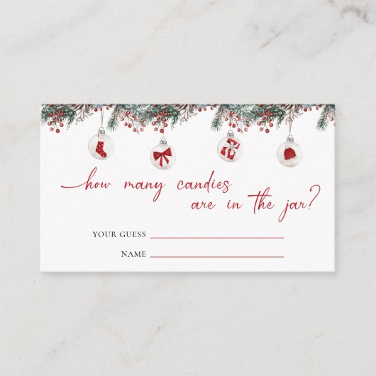 Merry Little Baby Shower How Many Candies Informatiekaartje (Voorkant)