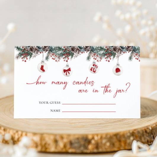 Merry Little Baby Shower How Many Candies Informatiekaartje