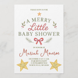 Merry Little Baby Shower Invitation Kaart