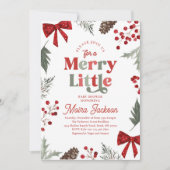 Merry Little Baby Shower Invitation Kaart (Voorkant)