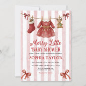 Merry Little Baby Shower Invitation Kaart (Voorkant)