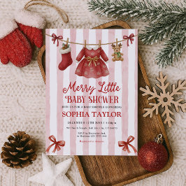 Merry Little Baby Shower Invitation Kaart