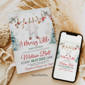 Merry Little Baby shower Invitation Santa Baby Wi Kaart