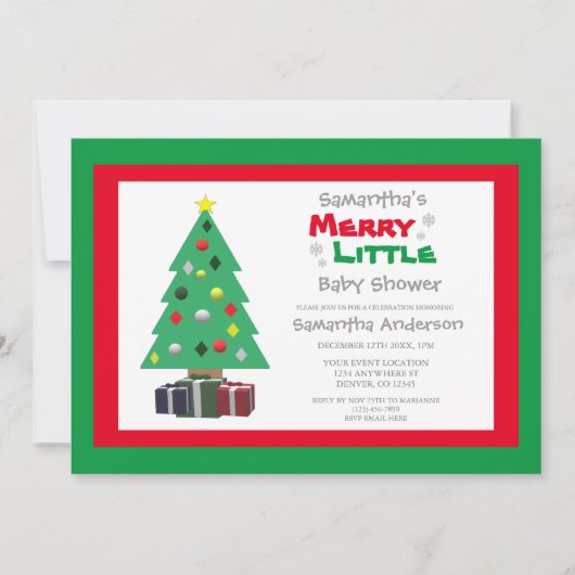 Merry Little Baby shower Kaart (Voorkant)