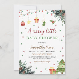 Merry Little Baby shower Kaart