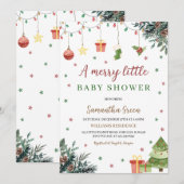 Merry Little Baby shower Kaart (Voorkant / Achterkant)