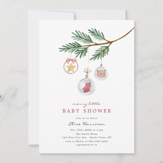 Merry Little Baby shower Kaart (Voorkant)