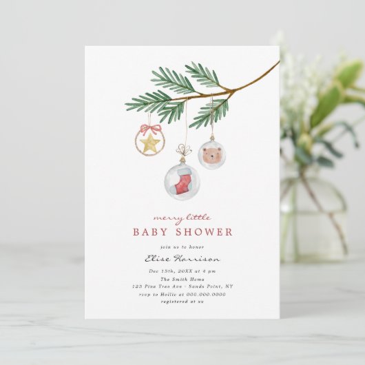 Merry Little Baby shower Kaart (Staand voorkant)