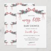 Merry Little Baby shower Kaart (Voorkant / Achterkant)