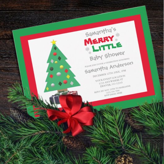 Merry Little Baby shower Kaart