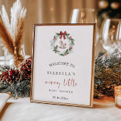 Merry Little Baby shower Kerstkrans Welkom Poster