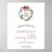 Merry Little Baby shower Kerstkrans Welkom Poster (Voorkant)