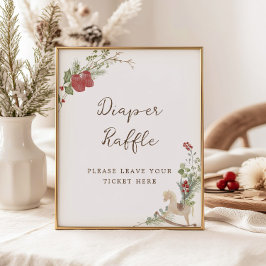 Merry Little Baby shower Luier Raffle Poster