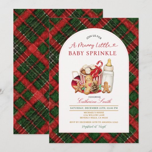 Merry little baby shower Melkfles marshmallow Kaart (Voorkant / Achterkant)