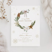 Merry Little Baby shower Neutral Bow Wreath Kaart