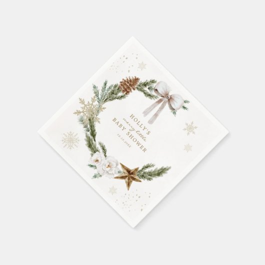 Merry Little Baby shower Neutral Wreath Servet (Hoek)