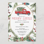 Merry Little Baby shower nodigt Kaart Greenery uit (Voorkant)