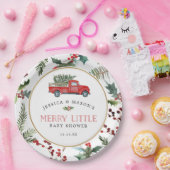 Merry Little Baby shower Paper Bord Red Truck (Feest)