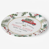 Merry Little Baby shower Paper Bord Red Truck (Gekanteld)