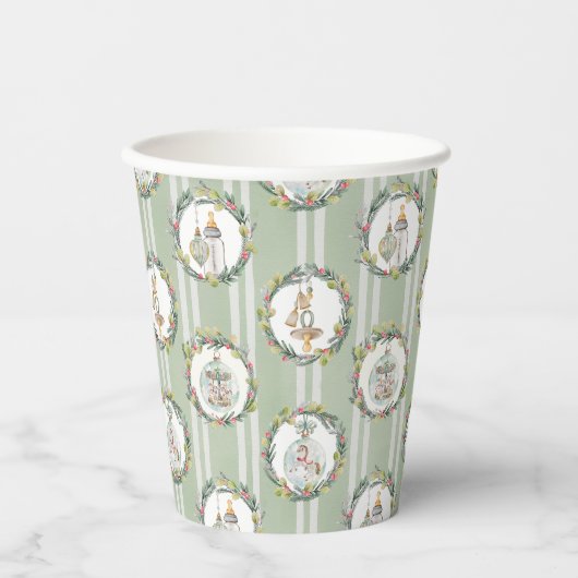 Merry Little Baby shower Paper Cups – Patroon Papieren Bekers (Voorkant)