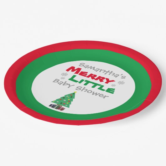 Merry Little Baby shower Papieren Bordje (Gekanteld)