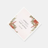 Merry Little Baby Shower Pink Red & Gold Christmas Servet (Hoek)
