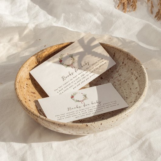 Merry Little Baby shower Red Bow Boeket Enclosure Informatiekaartje