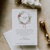 Merry Little Baby shower Red Bow Krans Bedankkaart