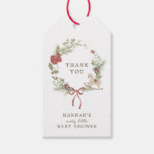 Merry Little Baby shower Red Bow Krans Cadeaulabel (Voorkant)