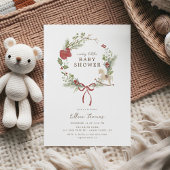 Merry Little Baby shower Red Bow Krans Kaart