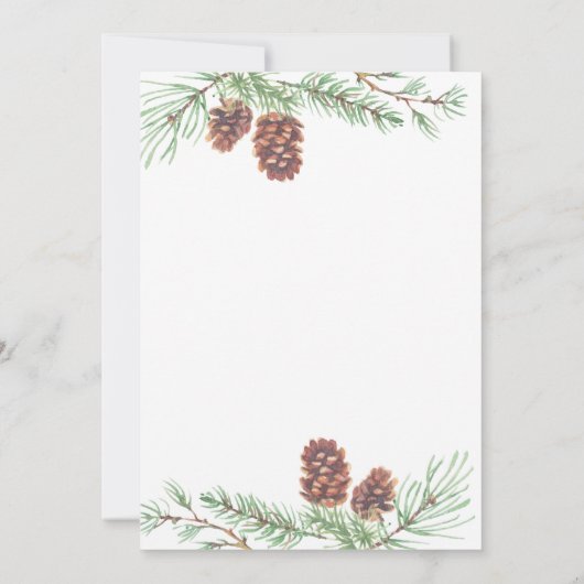 Merry Little Baby shower Robin en Pine Invitation Kaart (Achterkant)