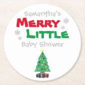 Merry Little Baby shower Ronde Kartonnen Onderzetter (Voorkant)