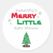 Merry Little Baby shower Ronde Sticker (Voorkant)