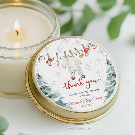 Merry Little Baby shower Ronde Sticker