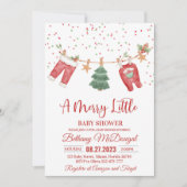 Merry Little Baby Shower Santa Baby Kaart (Voorkant)
