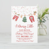 Merry Little Baby Shower Santa Baby Kaart (Staand voorkant)