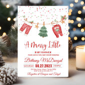 Merry Little Baby Shower Santa Baby Kaart