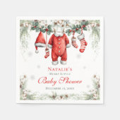 Merry Little Baby Shower Santa Clothesline Servet (Voorkant)