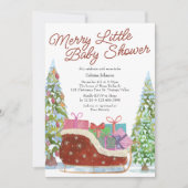 Merry Little Baby shower  Sleigh Kaart (Voorkant)
