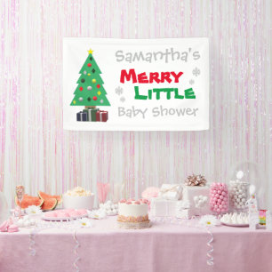 Merry Little Baby shower Spandoek