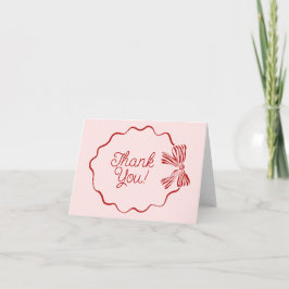 Merry Little Baby Shower Thank You Card with Bow Bedankkaart
