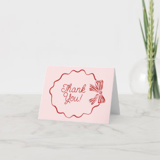 Merry Little Baby Shower Thank You Card with Bow Bedankkaart