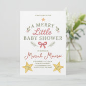 Merry Little Baby Shower Uitnodiging (Staand voorkant)